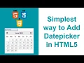 Simplest way to Add Datepicker in HTML5