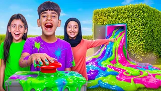 صنعنا اكبر مخبأ سري لأخفاء السلايم من بابا  بكاء وانهيار جودي وايسل   دندنها