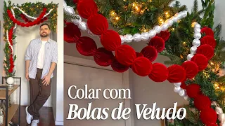 Transformei Bolinhas de Piscina em Decoração de Natal! | DIY Colar de Natal