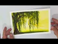 Download Lagu Easy watercolour Painting | How To Paint a Weeping Willow Tree ~ Step By Step