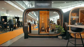 Leil Round Cube Single Outdoor Sauna For 6 People Facing Benches - Features Overview