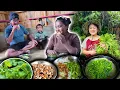 Download Lagu Green Pumpkin Vine fry recipe with rice || Village style vegetable cooking \u0026 eating || Pharsi Munta