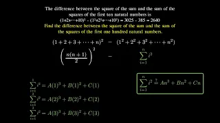 Project Euler Problem 6 Difference of square of sum and sum of squares