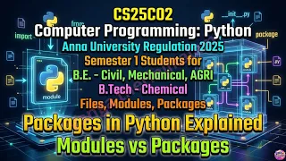 GE3151 PSPP Unit V Files Modules Packages Packages in Python Explained Modules vs Packages