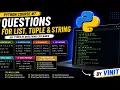 Questions for list tuple string