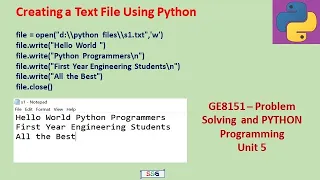 Python Files methods readline and readlines Programs GE8151-PSPP Tamil 54