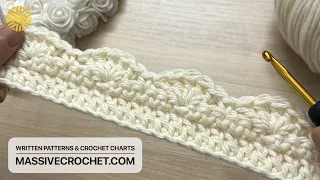 SUPER EASY Crochet Border Pattern for Beginners PRETTY Crochet Edging for Blanket and Jersey