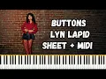Download Lagu Buttons / Lyn Lapid PIANO TUTORIAL SHEET + MIDI #piano
