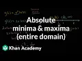 Absolute minima maxima entire domain AP Calculus AB Khan Academy