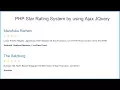 PHP Star Rating System by using Ajax JQuery