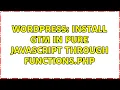 Wordpress Install GTM in pure javascript through functions php 2 Solutions