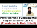 Scope of Variables in C C Language LECTURE - 13