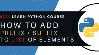 Python Full Course Prefix and Suffix List of Elements