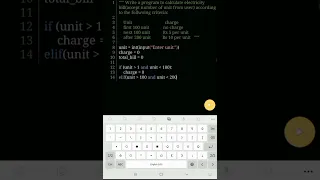 Python program to calculate electricity bill