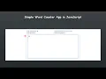 Simple Word Counter App in JavaScript Tutorial DEMO