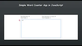 Simple Word Counter App in JavaScript Tutorial DEMO