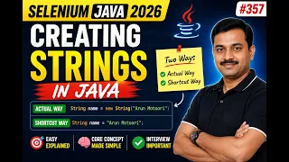 357 Creating Strings in Java Selenium Java 2026