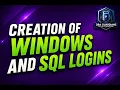 How to Create Windows Login and SQL Login in SQL Server Complete SSMS Tutorial SQL DBA Course