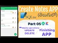 Android Note App Tutorial - Update Delete Operations Part 5 SQLite Android Studio Kotlin