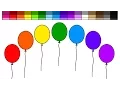 Learn Colors for Kids and Color Rainbow Balloons Coloring Page 2