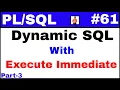 Tutorial Use of Execute Immediate with Dynamic SQL TechShooterIN