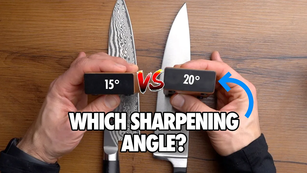 The Original Tumbler Rolling Knife Sharpener — Knife Sharpening Angles: 15° vs 20° (YouTube video ad)
