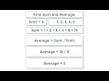 C Program To Calculate Sum and Average of N Numbers without using Arrays using For Loop