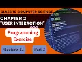 Programming Exercise Part 2 Chapter 2 in Urdu 10th Class Computer Science New Book Lecture 12