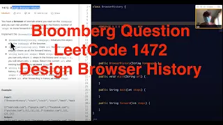 Bloomberg Software Engineer Interview Question LeetCode 1472 Design Browser History