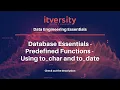 Database Essentials - Predefined Functions