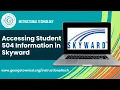 Accessing Student 504 Information in Skyward