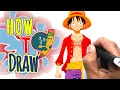 Drawing Monkey D Luffy One Piece Easy Things to Draw Coloring Page Printable DrawingwithKIDS
