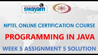 Programming in Java NPTEL Week 5 Assignment 5 Solution Jan2021