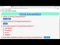 String Interpolation Tutorial