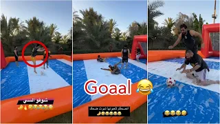 أقوى مباراة كرة قدم بالصابون بين عبود و كريم و زيون نهاية غير متوقعة 