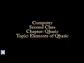 Second Class Computer Elements of Qbasic