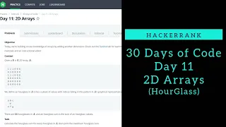 2D Arrays HackerRank Day 11 Hourglass Python