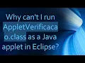 Why can t I run AppletVerificacao class as a Java applet in Eclipse