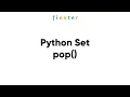 Python Set pop - Examples Explanation Runtime