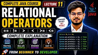 Relational Operators in Java Comparison Operators in Java Java Tutorial in Hindi Lecture 11