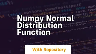 numpy normal distribution function