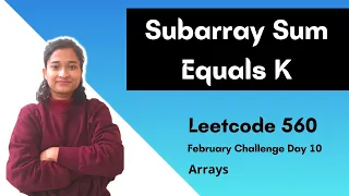 25 Subarray Sum Equals K Leetcode 560 Array Prefix Sum