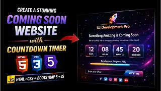 Create a Stunning Coming Soon Website with Countdown Timer Using HTML CSS Bootstrap 5