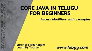 Access Modifiers with examples Java Tutorial for Beginners in Telugu