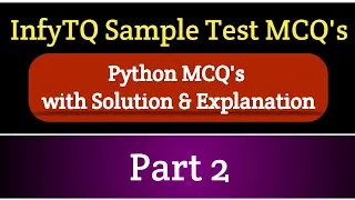InfyTQ Sample Test Python mcqs with solution and explanation infytq mcqs Intellective Tech