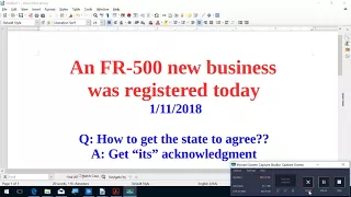 An FR 500 Business was registered today