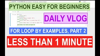 Python Beginners Easy - For Loop with Lists in less than 1 minute Jupyter Notebook