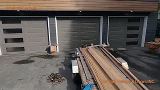 Amarr Lincoln LI3000 - Garage Door Long Panels Terratone Color Obscure Glass
