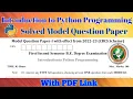 vtu 2022 scheme Introduction to Python Programming Solved Model question paper with solutions