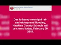Hawkins County Schools closed due to reported flooding more rain expected to enter the region